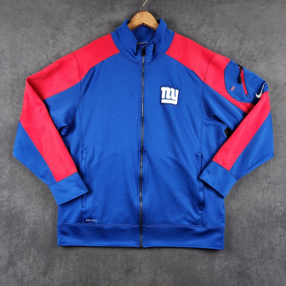New York Giants‎ Nike Onfield Dri-FIT Jacket Mens XL Blue Red Full Zip